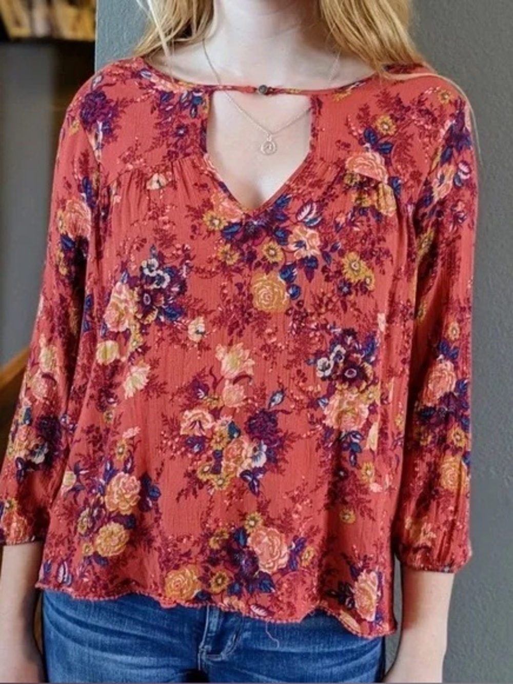 American Eagle Outfitters Bohemian Peasant Top Small